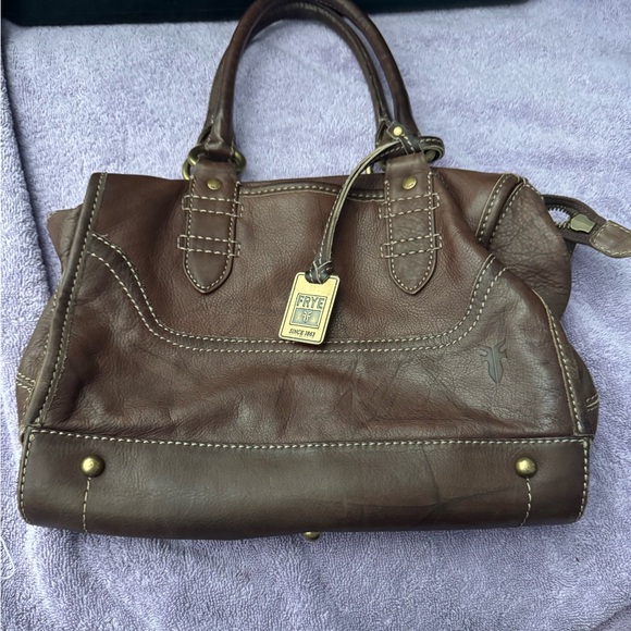 Frye Leather Satchel Brown | Melissa Style | Crossbody Strap | Like New - Picture 4 of 5